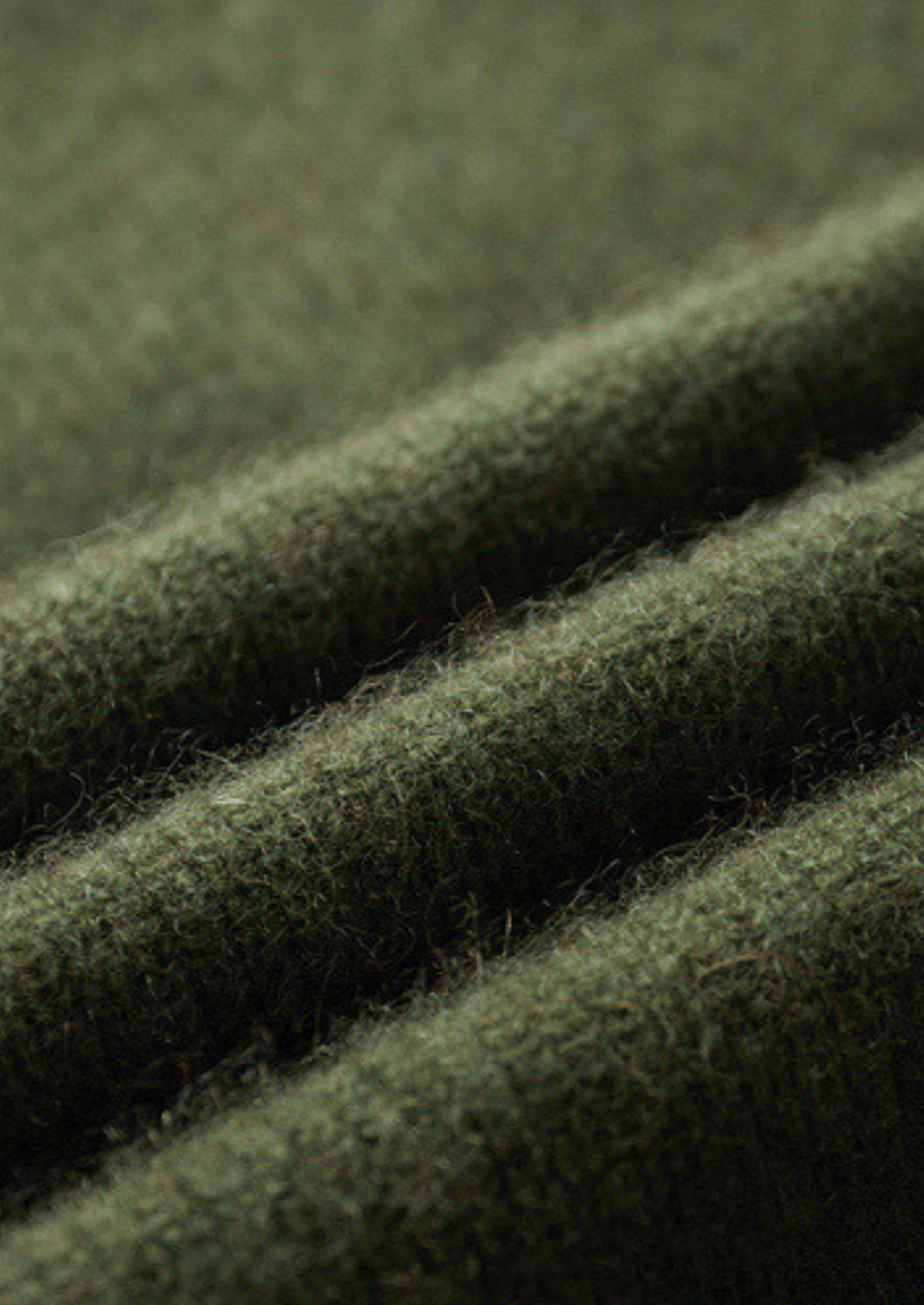 Pure Cashmere Olive Ribbed Half Zip | Auremmont