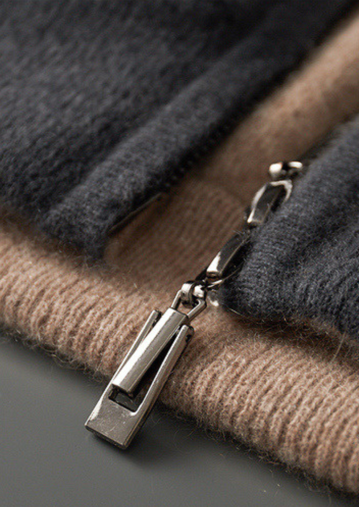 Pure Cashmere Dark Gray Dual Zip Cardigan | Auremmont