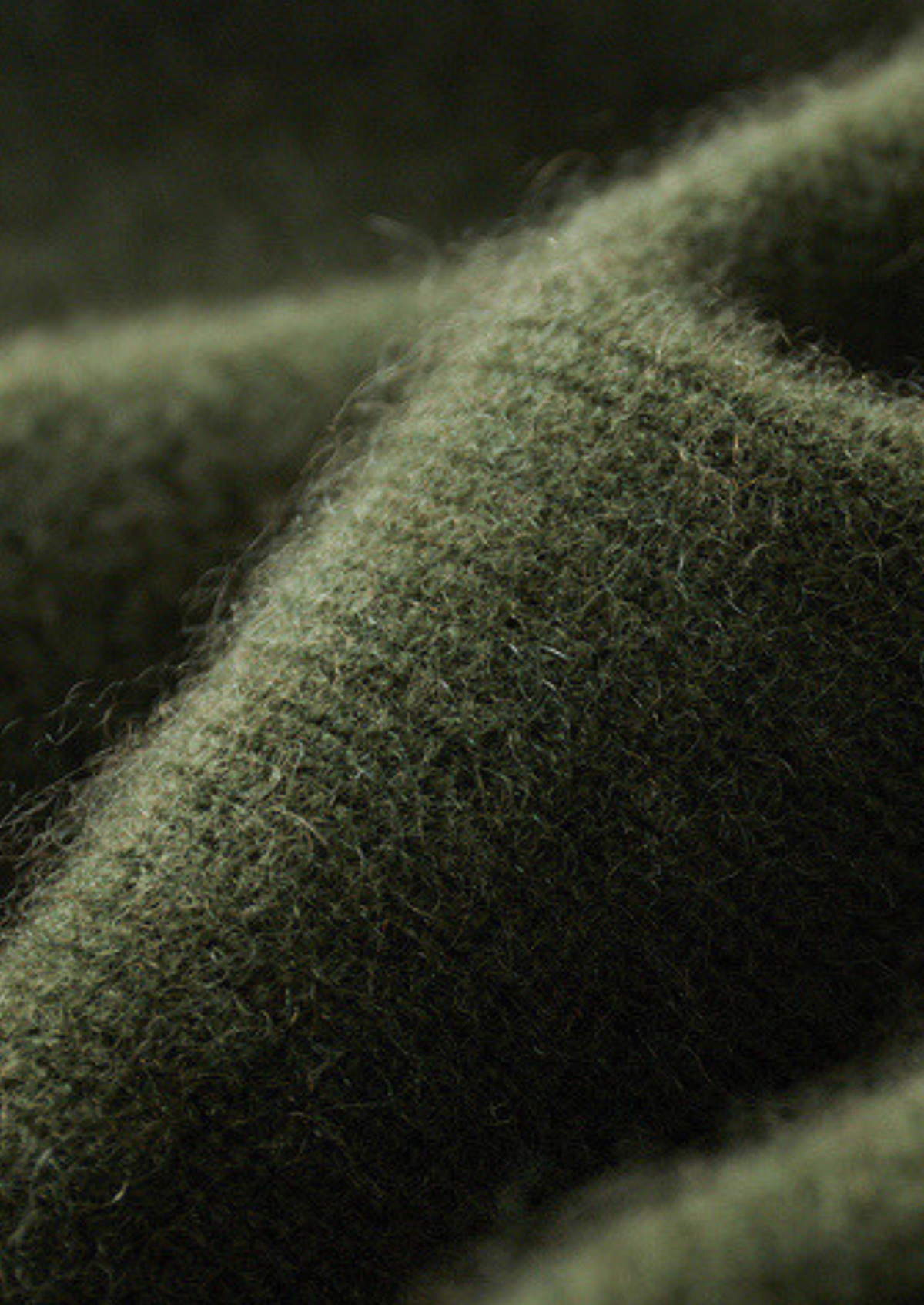 Pure Cashmere Olive Ribbed Half Zip | Auremmont