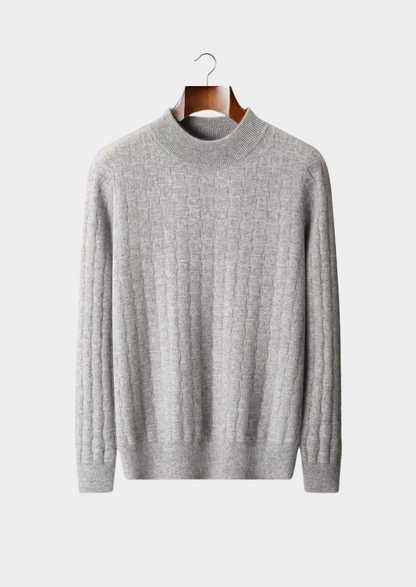 Pure Extra-Fine Merino Wool Textured Mockneck | Auremmont