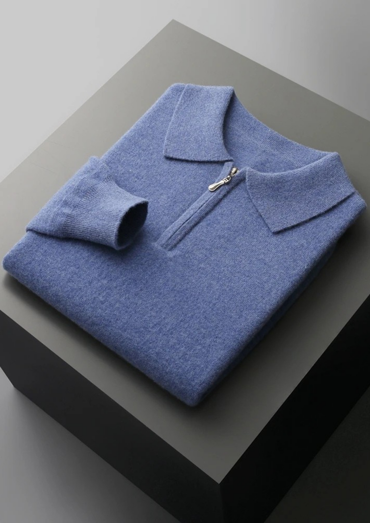Pure Extra-Fine Merino Wool Half Zip Polo | Auremmont