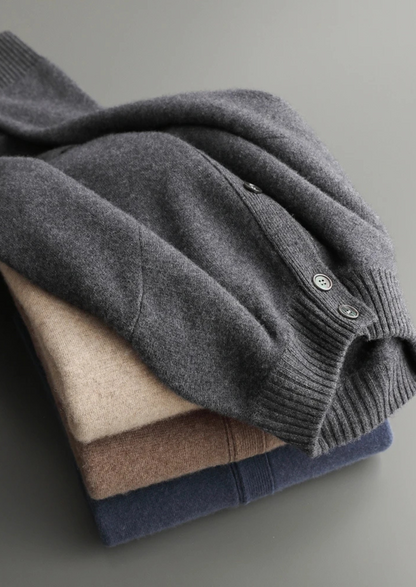 Premium Cashmere Button Cardigan | Auremmont