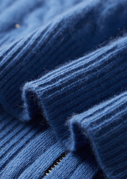 Premium Cashmere Cable Knit Zipper Hoodie | Auremmont