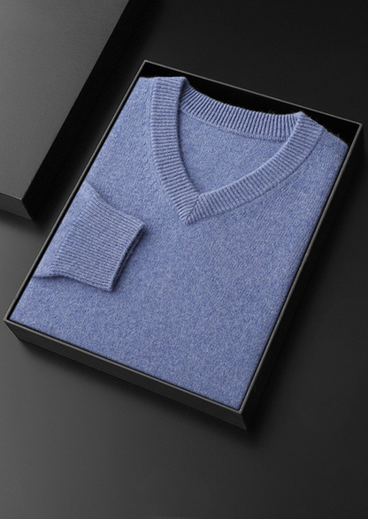 Pure Cashmere Essential V-Neck Sweater | Auremmont