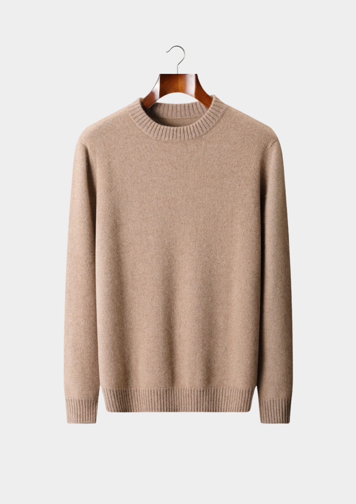 Pure Cashmere Beige Essential Crewneck | Auremmont