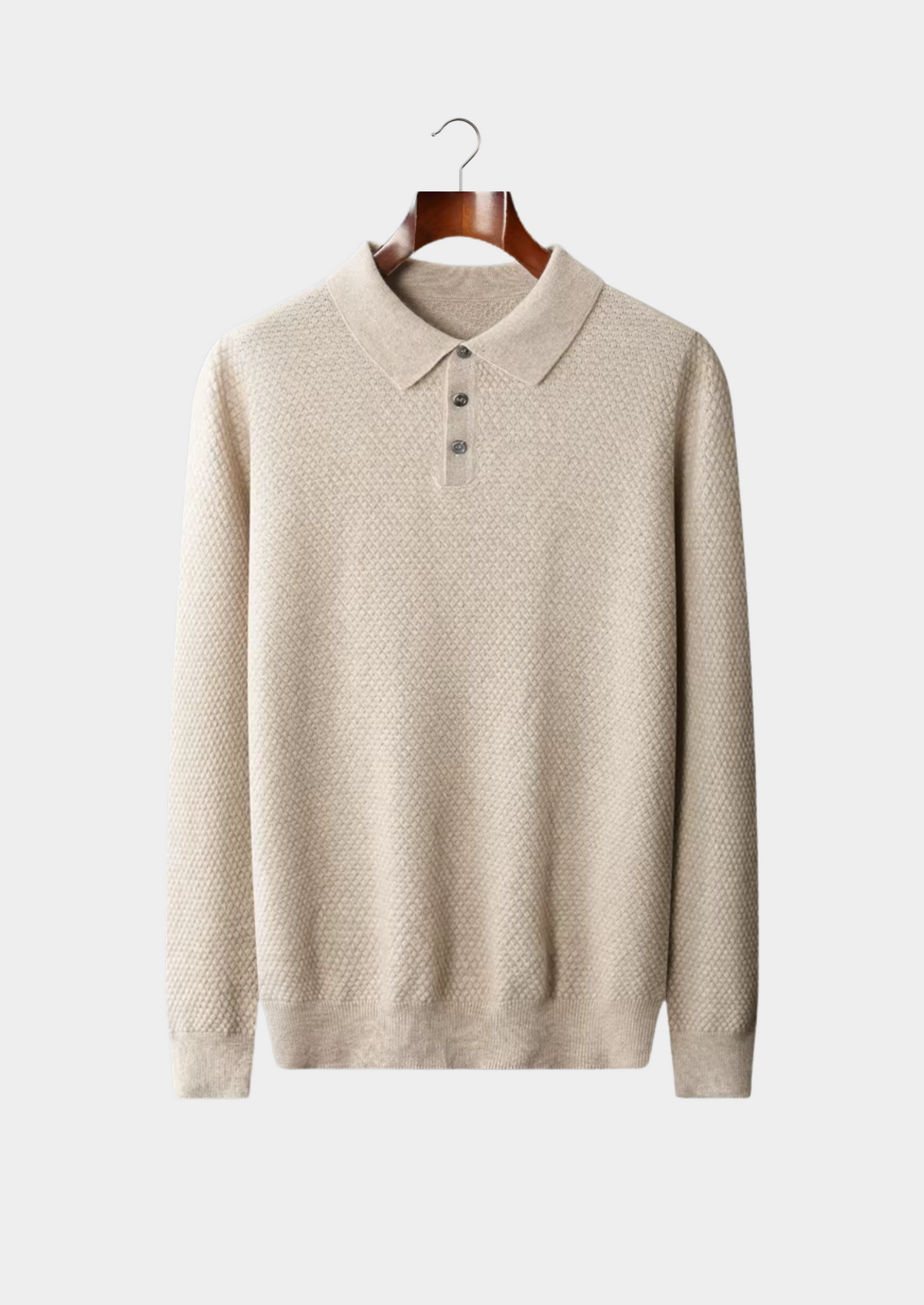 Premium Cashmere Textured Sweater Polo | Auremmont