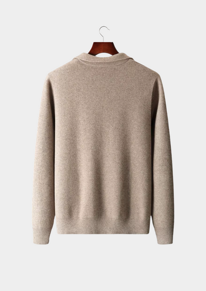 Pure Extra-Fine Merino Wool Zip Polo Cardigan | Auremmont