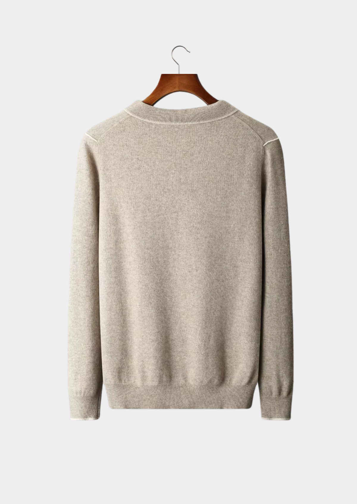Premium Cashmere Two Tone Button Polo | Auremmont