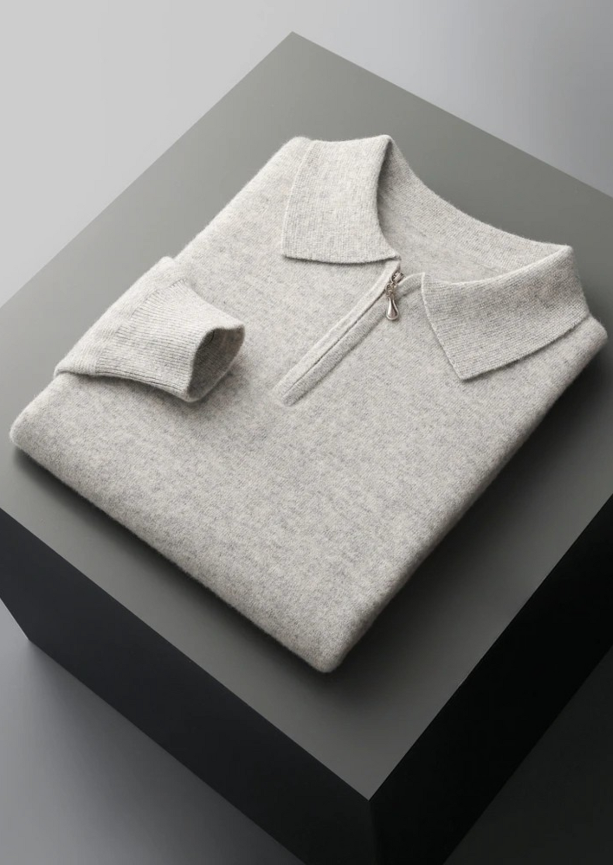 Pure Extra-Fine Merino Wool Half Zip Polo | Auremmont