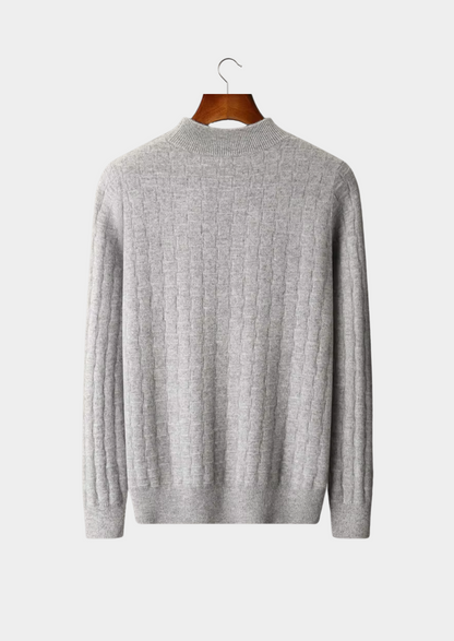 Pure Extra-Fine Merino Wool Textured Mockneck | Auremmont