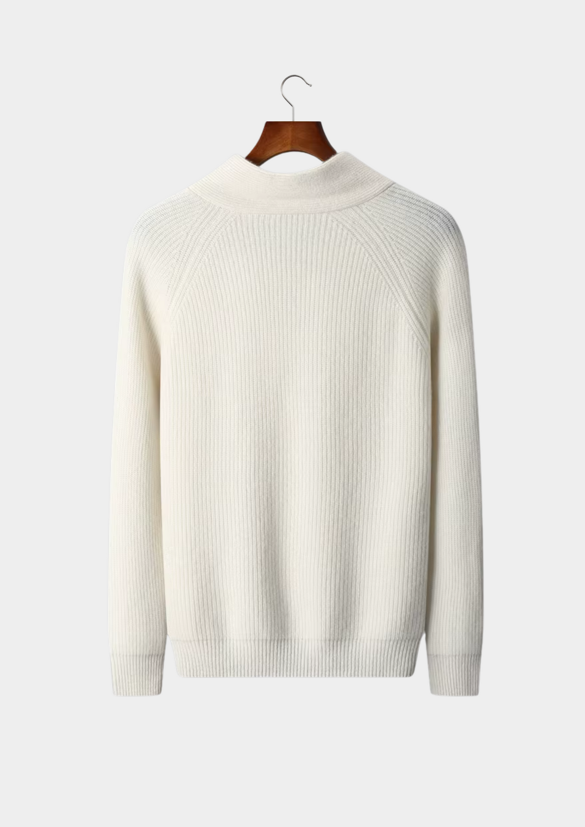 Premium Cashmere Ribbed V-Neck Sweater | Auremmont