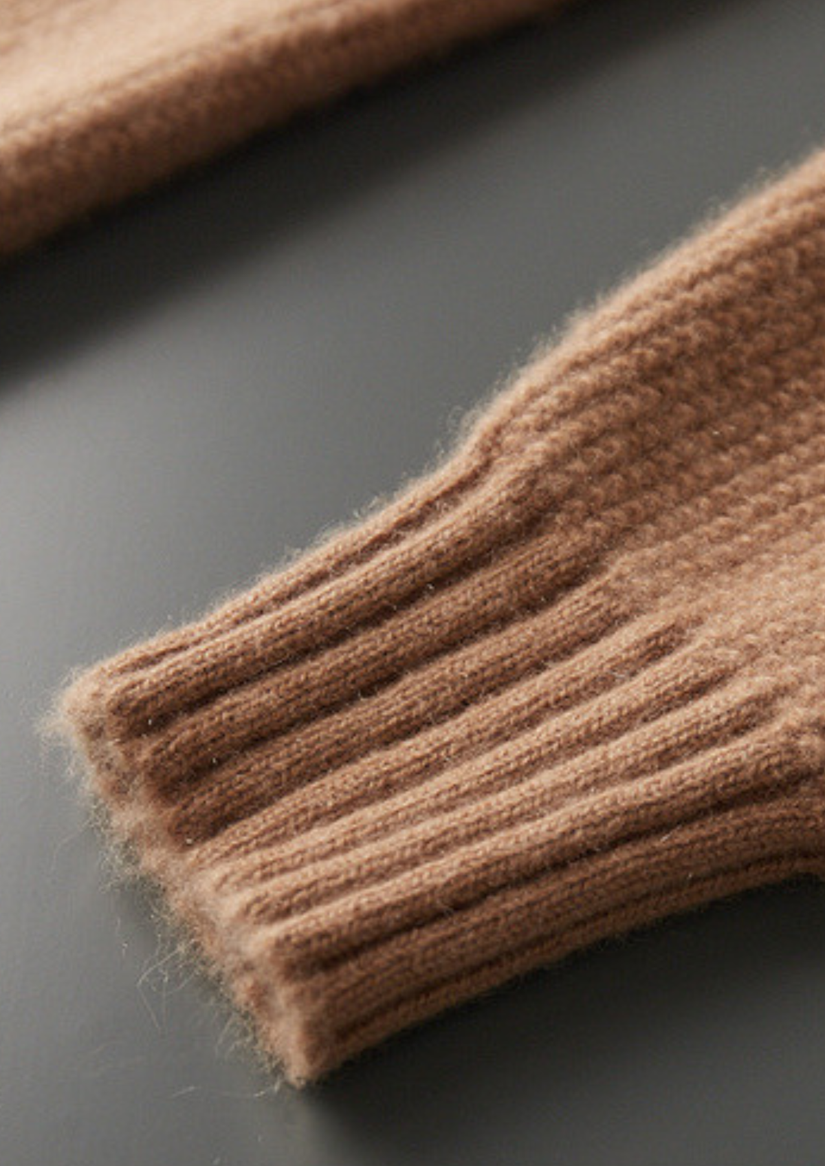 Pure Cashmere Mustard Ribbed Zip Cardigan | Auremmont
