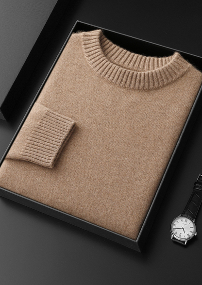 Pure Cashmere Beige Essential Crewneck | Auremmont