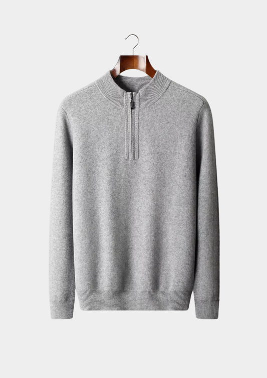 Premium Cashmere Essential Half-Zip Sweater | Auremmont