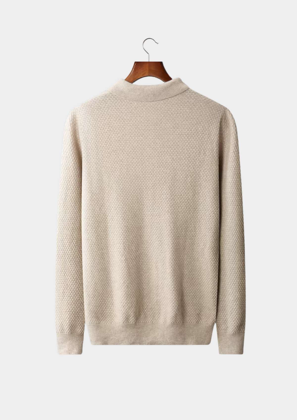 Premium Cashmere Textured Sweater Polo | Auremmont