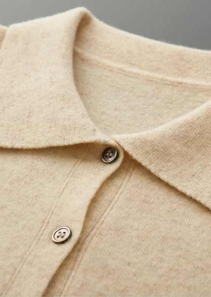 Pure Extra-Fine Merino Wool Polo Cardigan | Auremmont