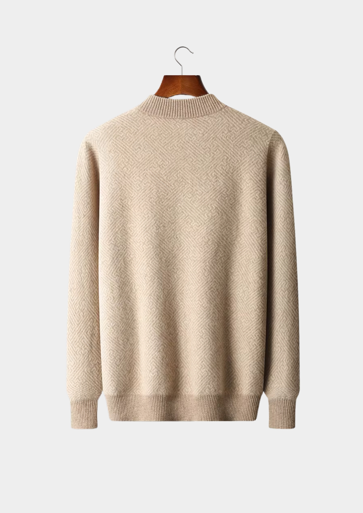 Premium Cashmere Patterned Half-Zip Sweater | Auremmont