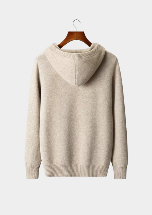 Pure Extra-Fine Merino Wool Button Hoodie | Auremmont