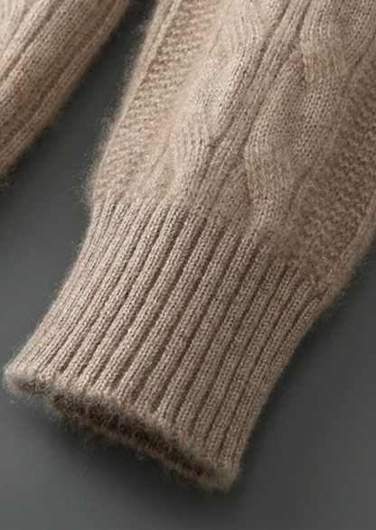 Pure Extra-Fine Merino Wool Cable Crewneck | Auremmont