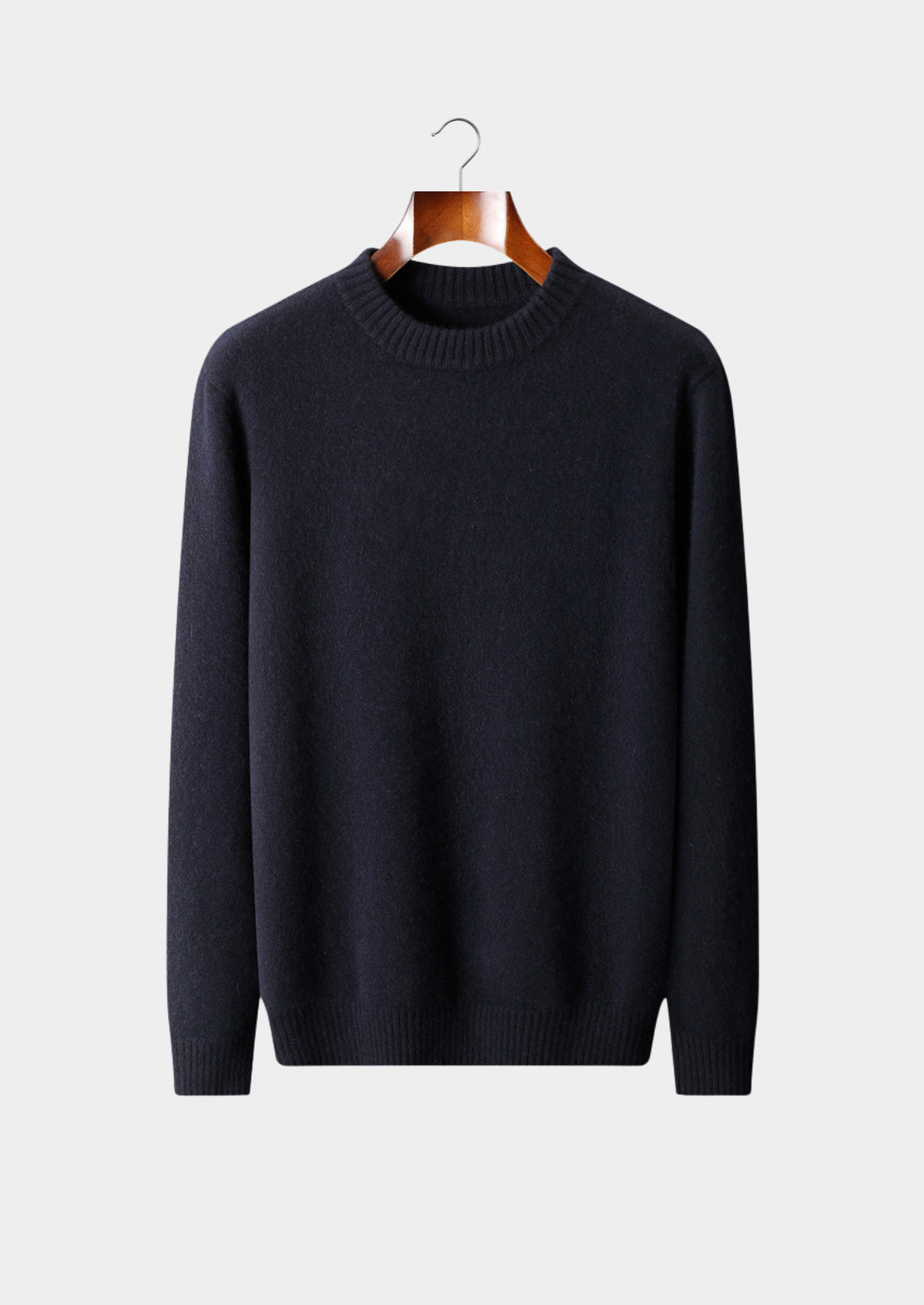 Pure Cashmere Navy Blue Essential Crewneck | Auremmont