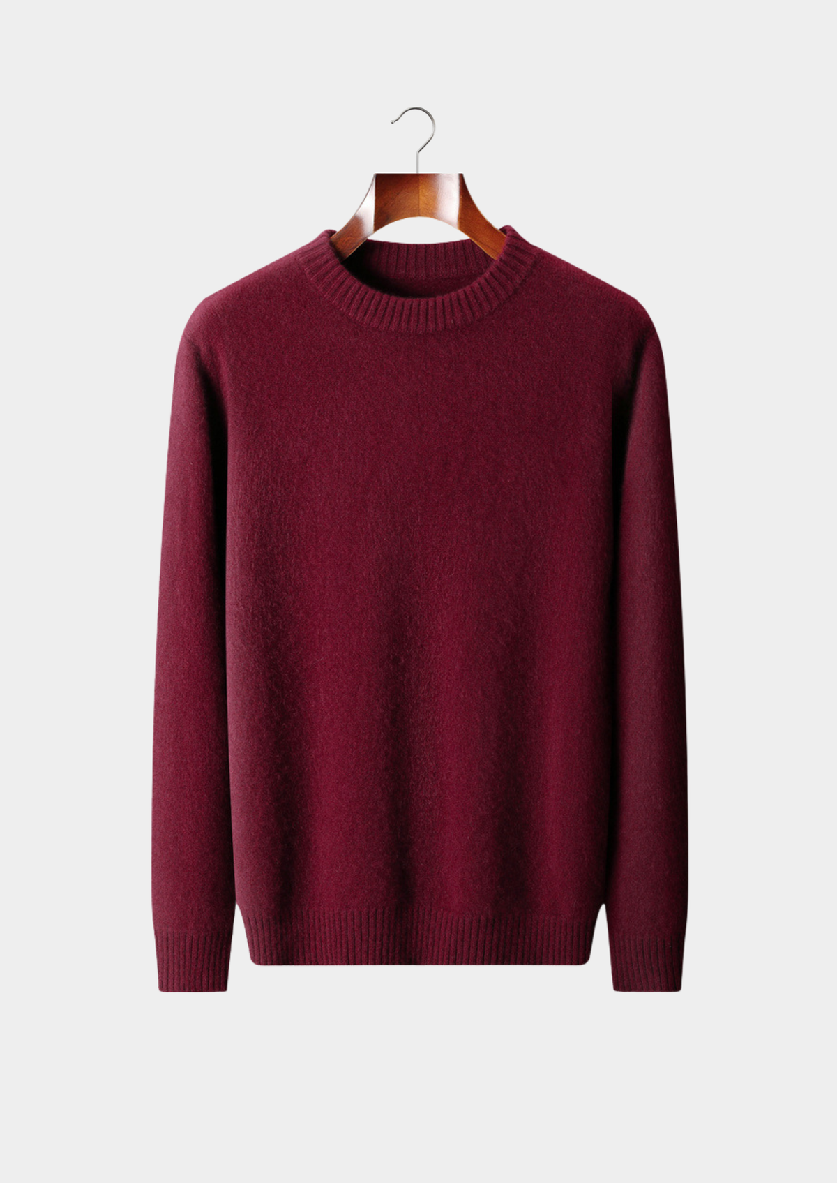 Pure Cashmere Burgundy Essential Crewneck | Auremmont