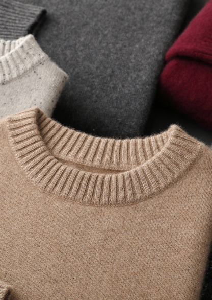 Pure Cashmere Navy Blue Essential Crewneck | Auremmont