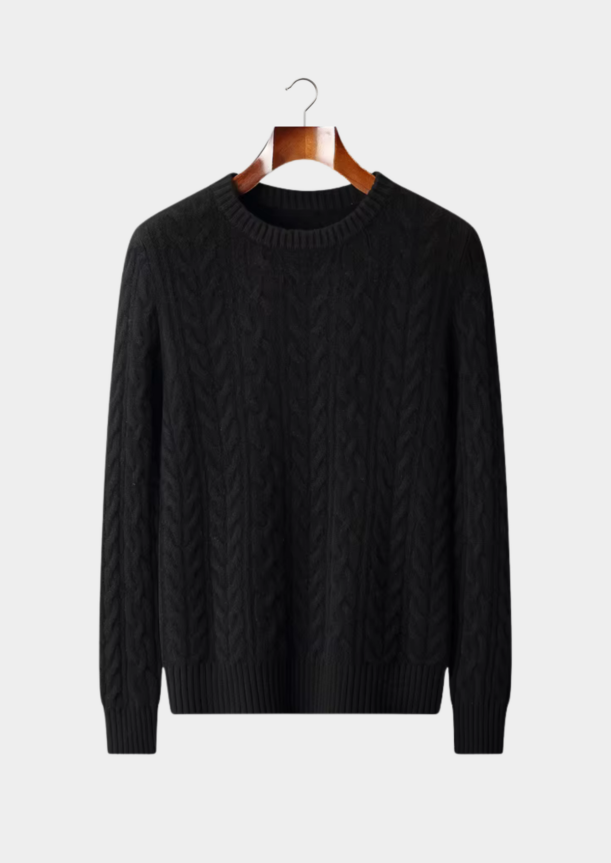 Pure Extra-Fine Merino Wool Cable Knit Crewneck | Auremmont
