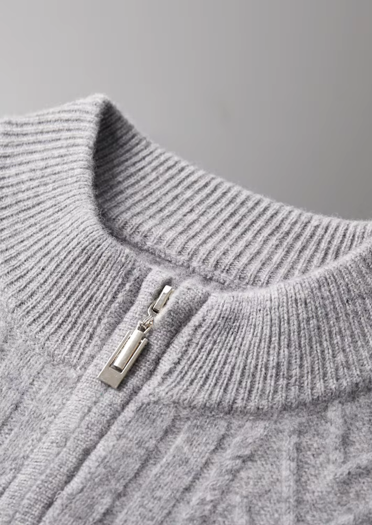 Pure Extra-Fine Merino Wool Patterned Zip Cardigan | Auremmont