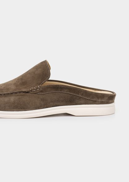Olive Marina Suede Slipper | Auremmont