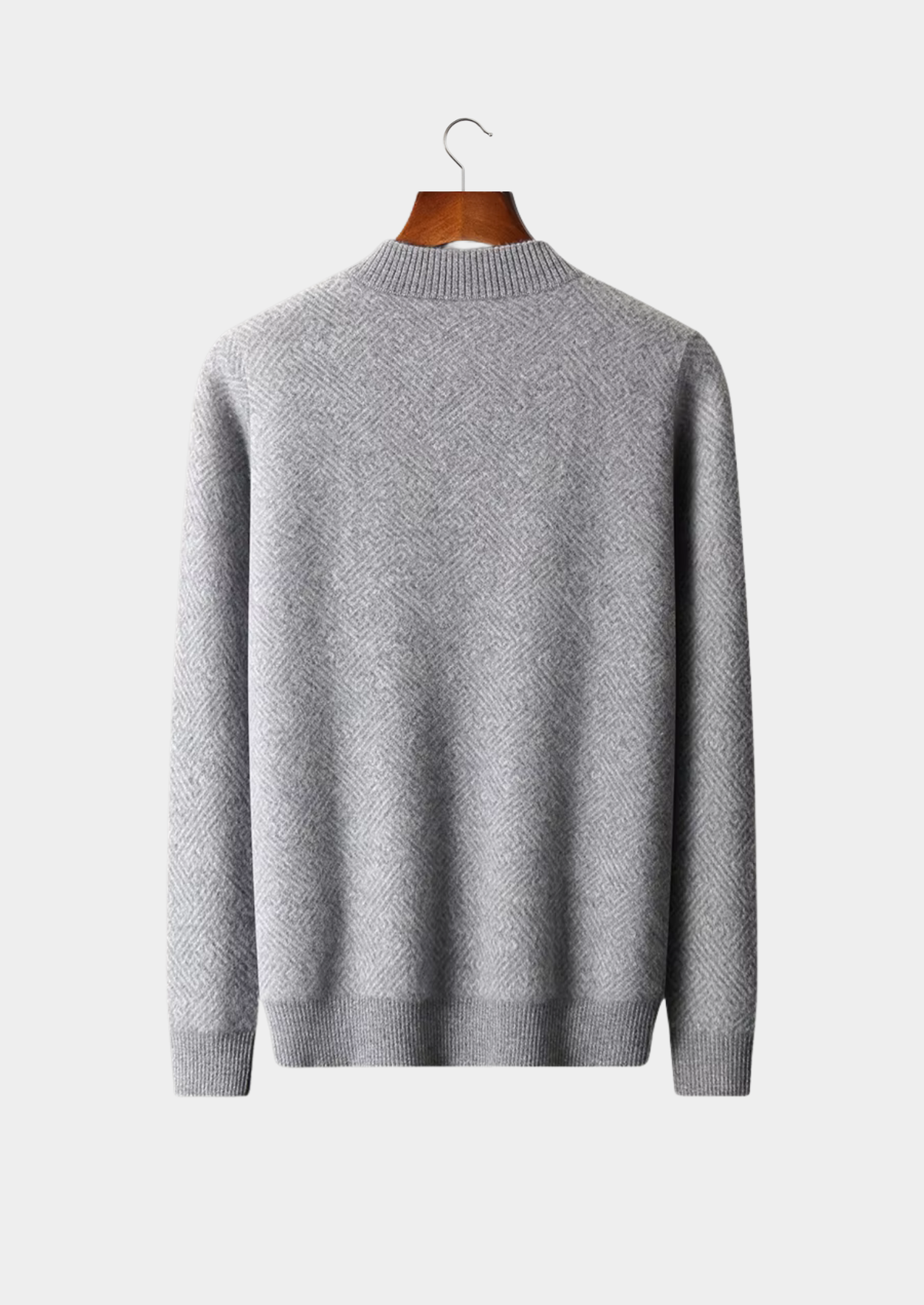 Premium Cashmere Patterned Half-Zip Sweater | Auremmont