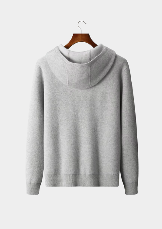 Premium Cashmere Two Tone Zipper Hoodie | Auremmont