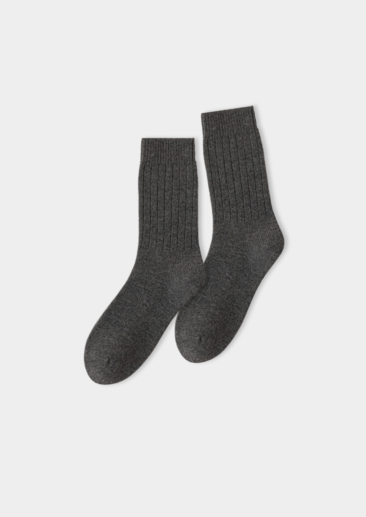 Dark Gray Ultra-Soft Ribbed Merino Wool Socks | Auremmont