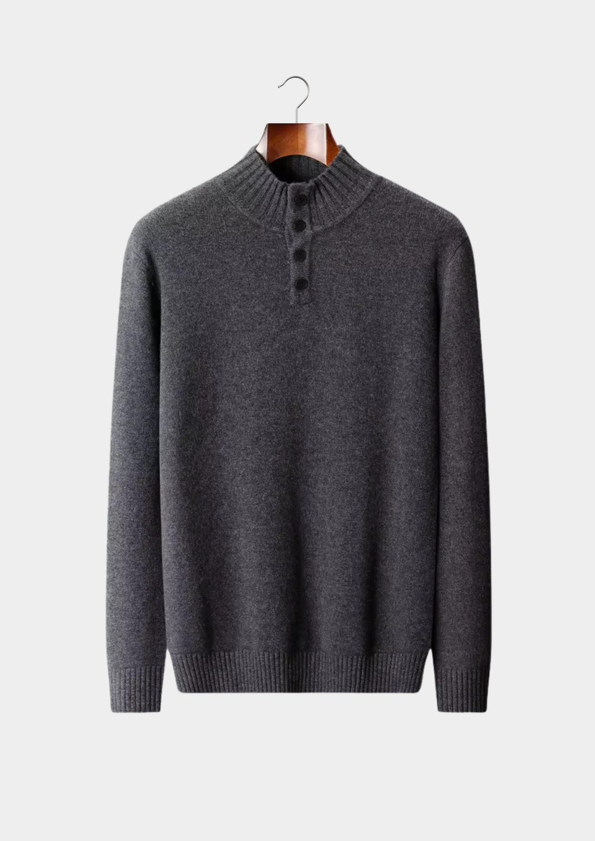 Pure Extra-Fine Merino Wool Classic Button Sweater | Auremmont