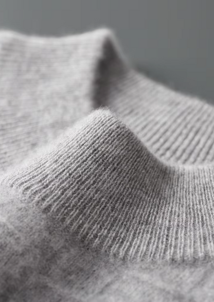 Pure Extra-Fine Merino Wool Textured Mockneck | Auremmont