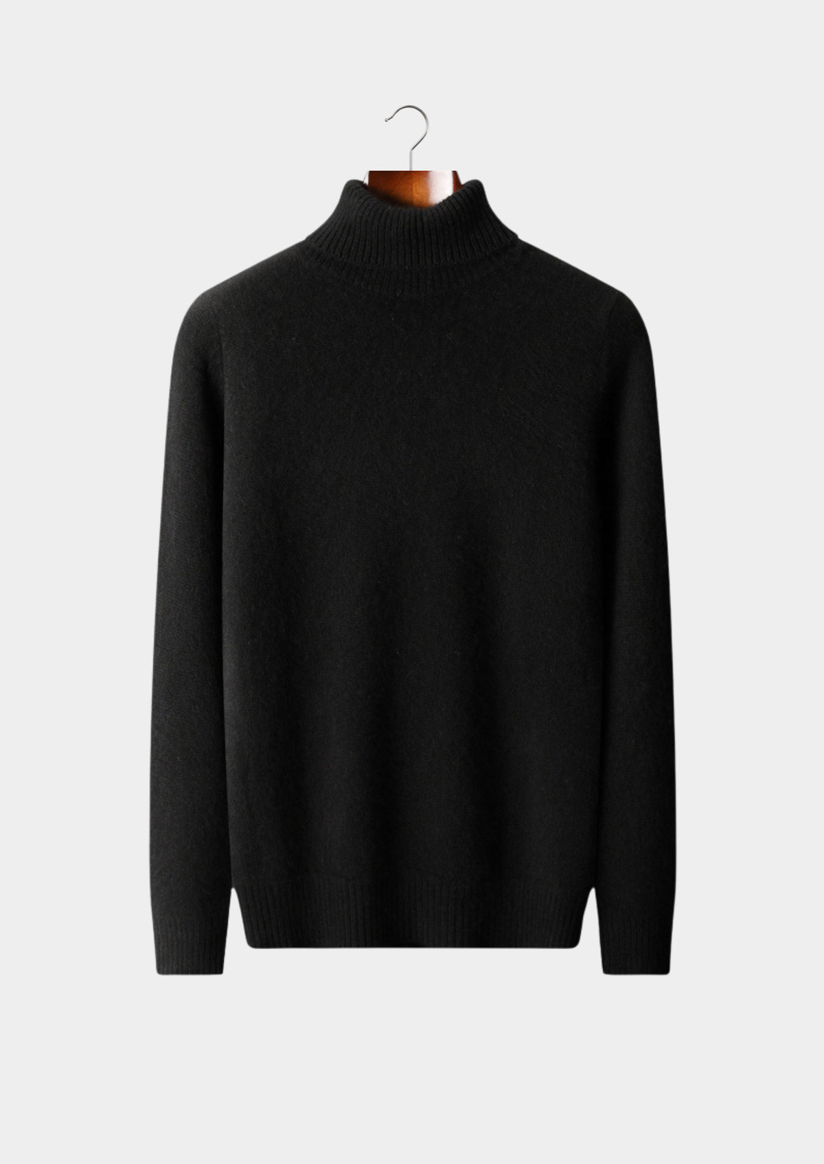 Pure Cashmere Black Essential Rollneck | Auremmont