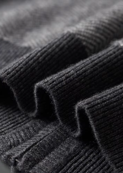 Pure Extra-Fine Merino Wool Gray Herringbone Set | Auremmont