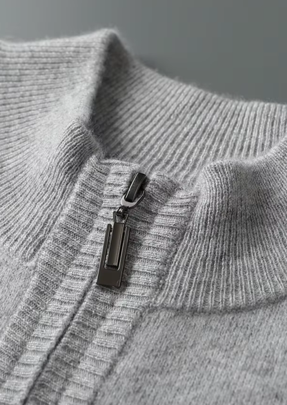 Premium Cashmere Essential Half-Zip Sweater | Auremmont