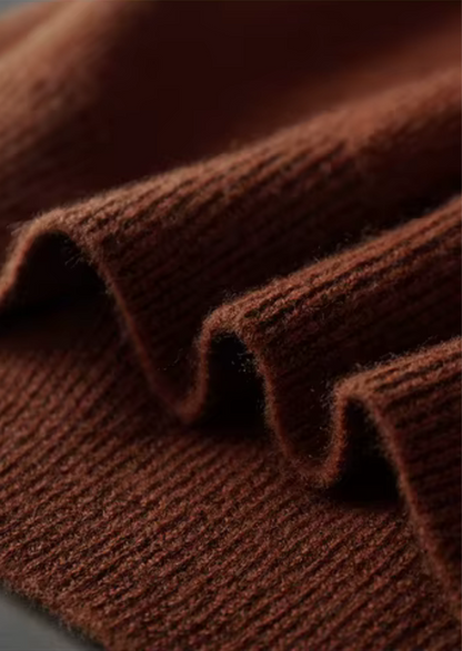 Pure Extra-Fine Merino Wool Ribbed Buttonless Polo | Auremmont
