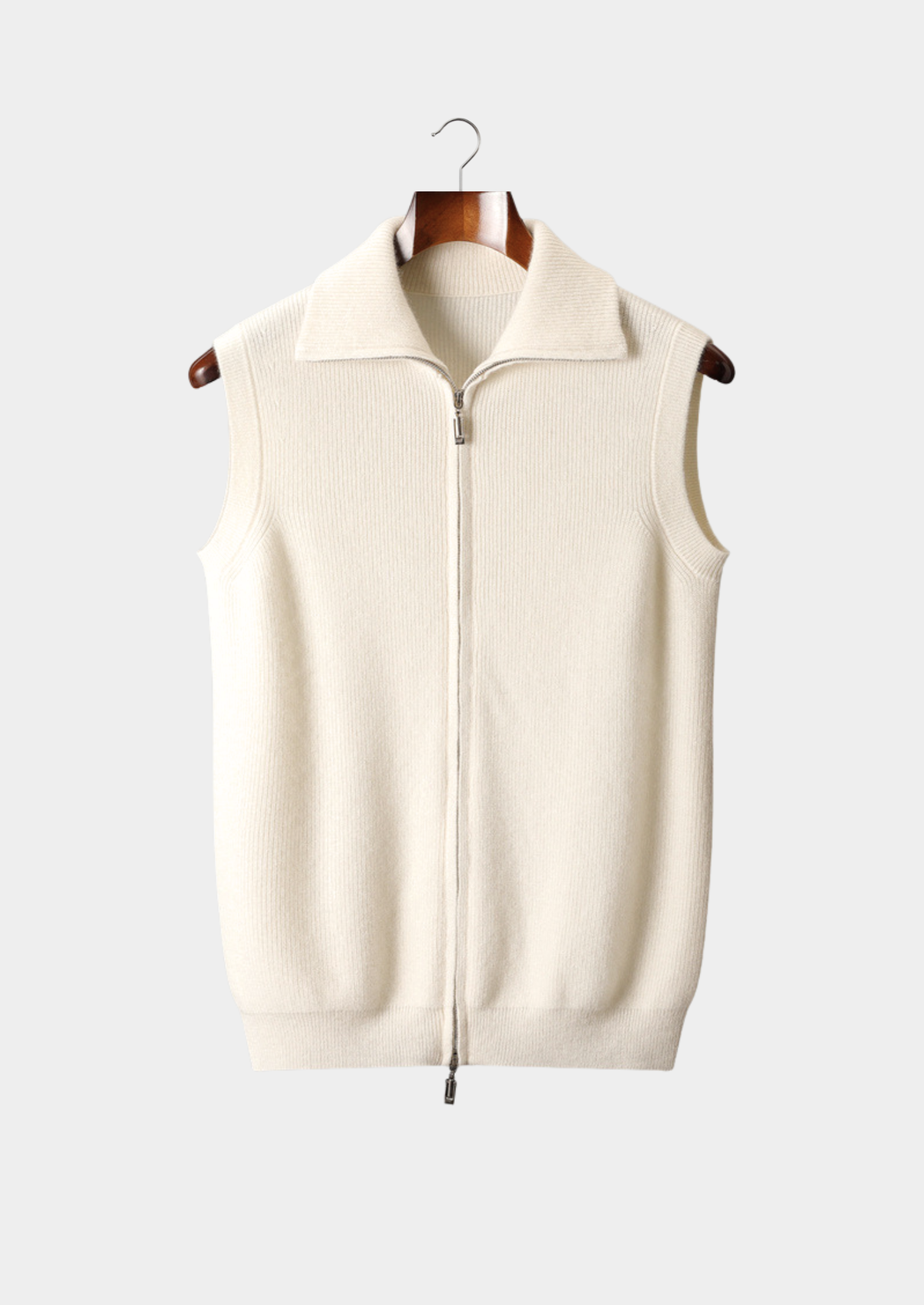 Pure Cashmere Ivory Body Warmer Vest | Auremmont