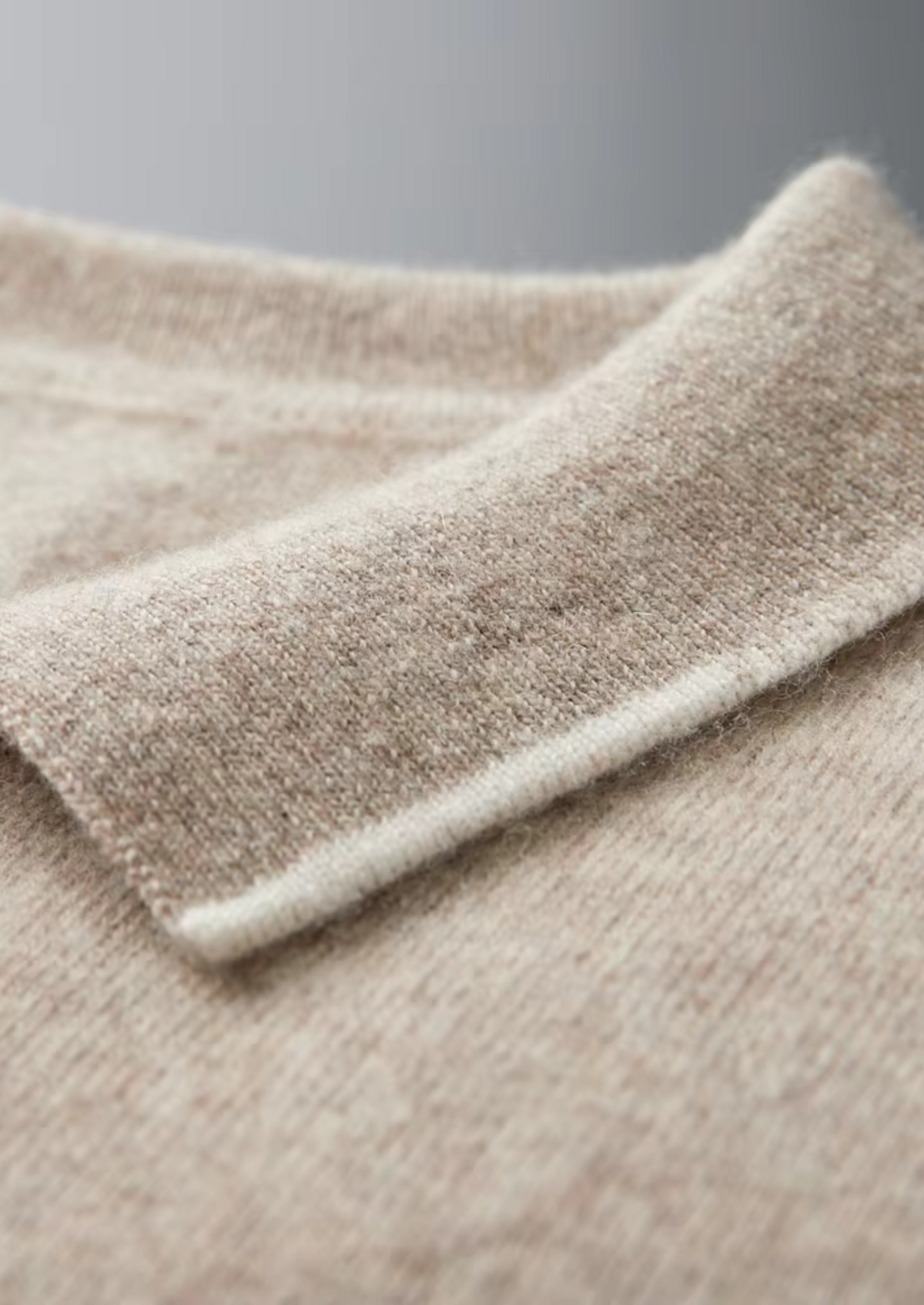 Premium Cashmere Two Tone Button Polo | Auremmont