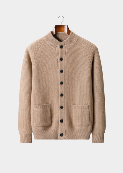 Pure Cashmere Beige Button Overshirt | Auremmont