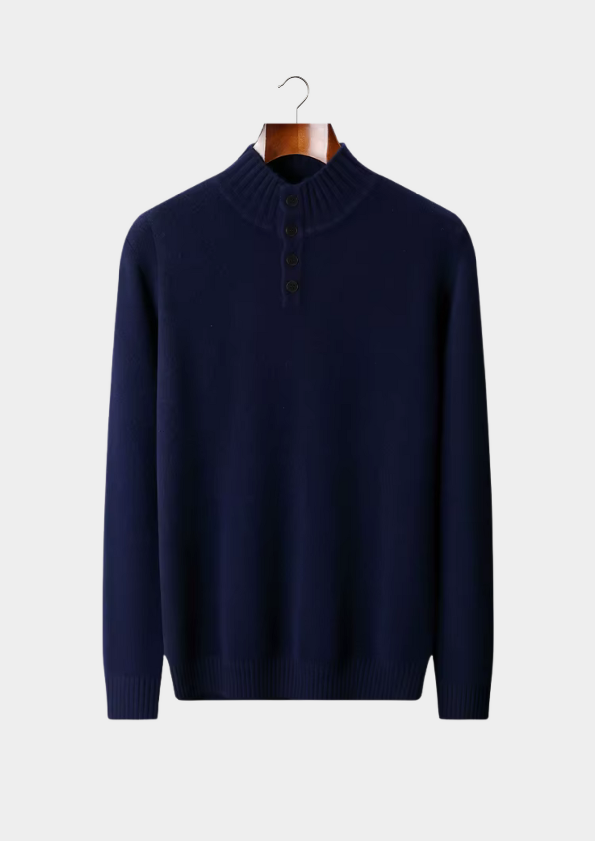 Pure Extra-Fine Merino Wool Classic Button Sweater | Auremmont