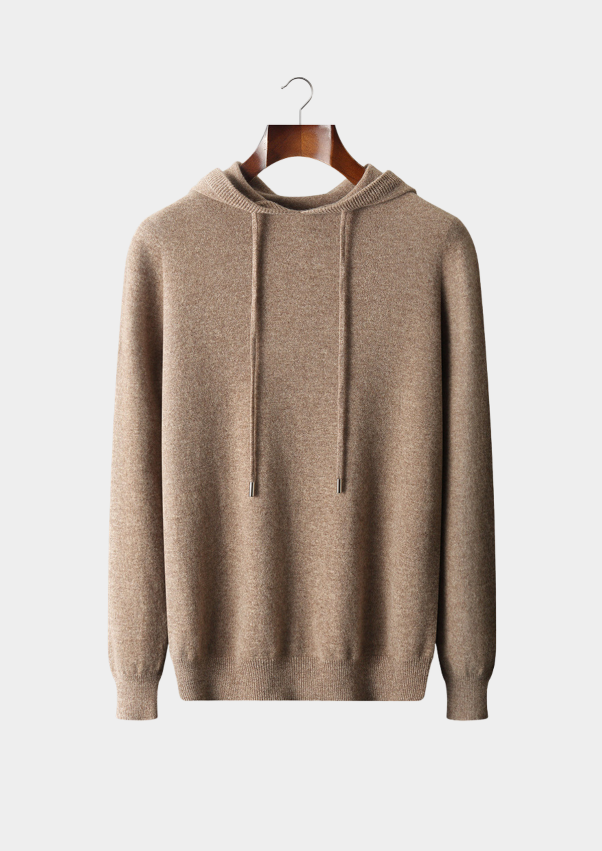 Pure Extra-Fine Merino Wool Beige Leisure Hoodie | Auremmont