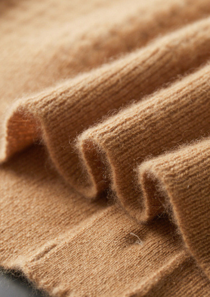 Pure Cashmere Caramel Textured Button Cardigan | Auremmont