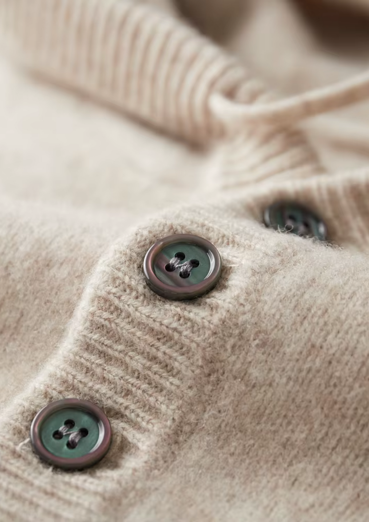 Pure Extra-Fine Merino Wool Button Hoodie | Auremmont
