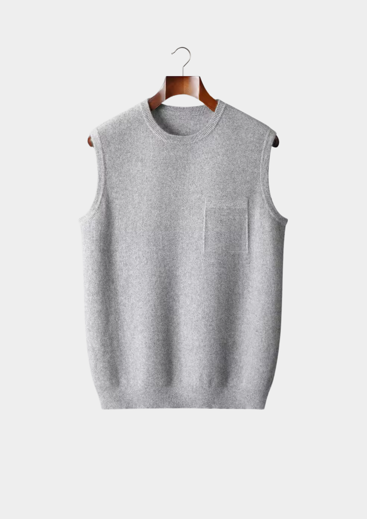 Pure Extra-Fine Merino Wool Crewneck Vest | Auremmont