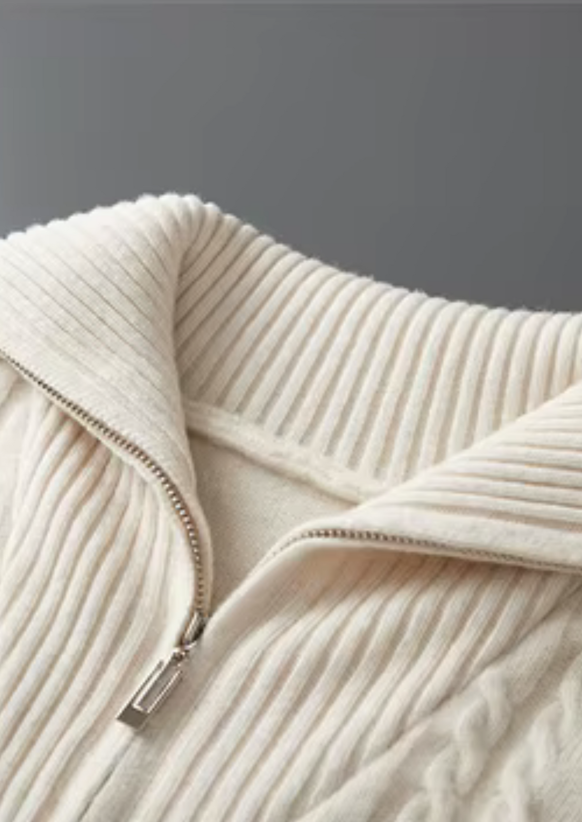 Pure Extra-Fine Merino Wool Striped Half-Zip Sweater | Auremmont