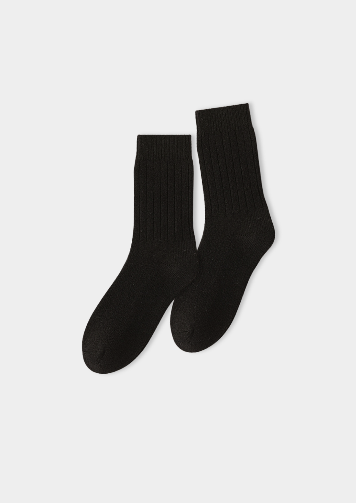 Black Ultra-Soft Ribbed Merino Wool Socks | Auremmont