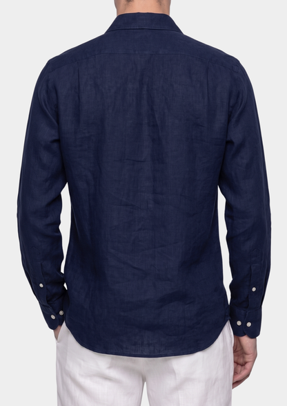 Amalfi Coastal Shirt - Navy Blue | Auremmont