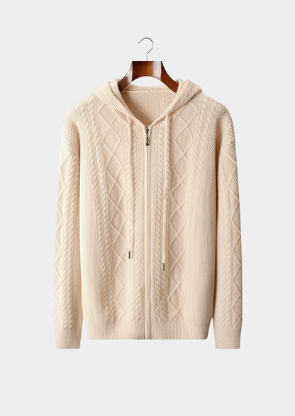 Pure Extra-Fine Merino Wool Wintertime Zipper Hoodie | Auremmont